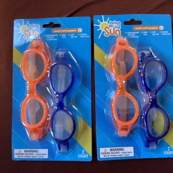 Bring on the Sun Youth Swim Goggles Bundle 4 Count NEW Ages 8+ - Picture 2 of 6